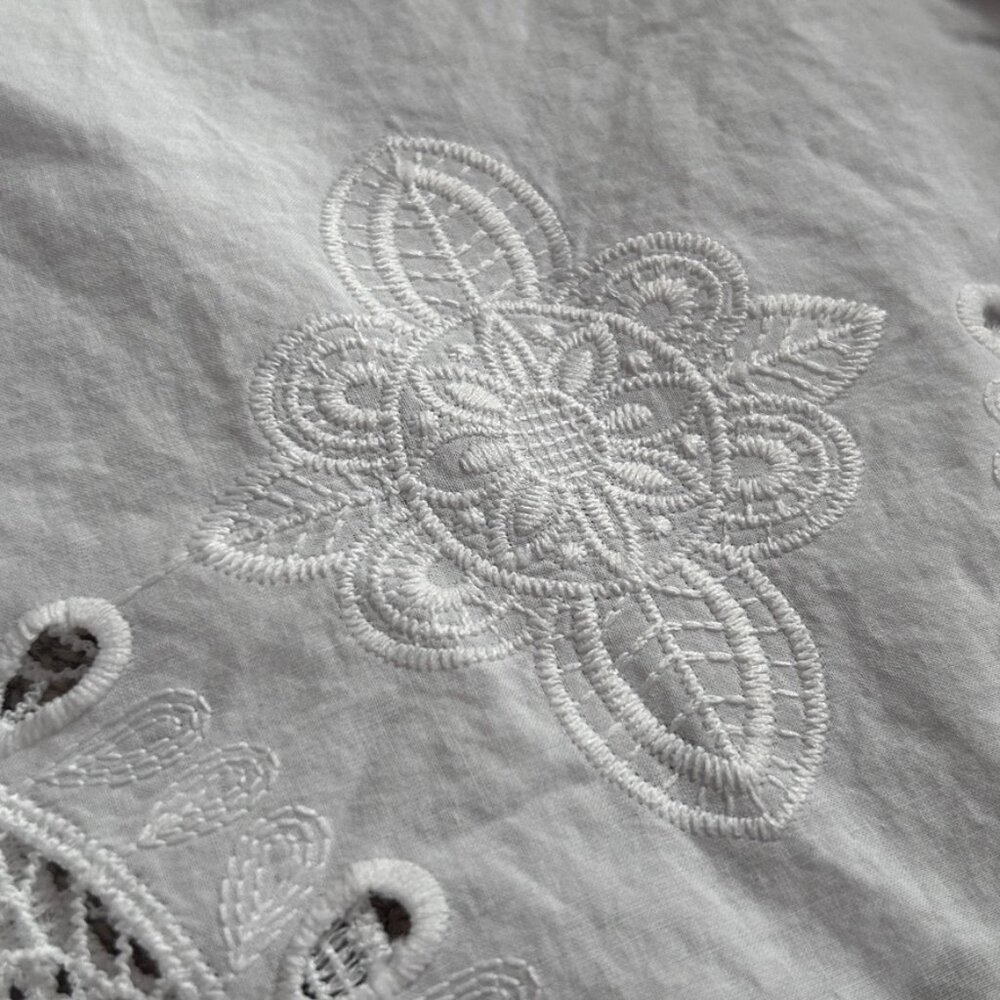 Delicate Eyelet Lace Prairie Blouse Boho French Girl European Summer Top Women 8 - Picture 8 of 12